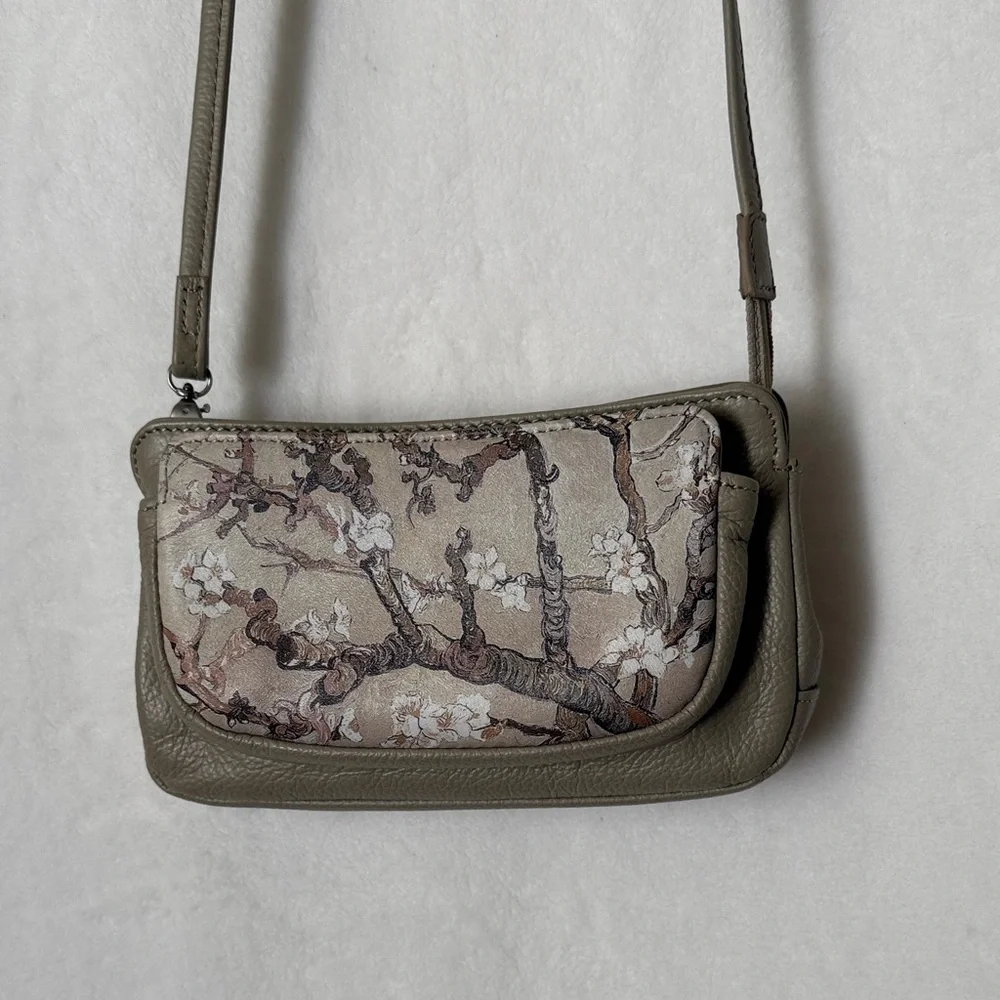 JEON ICON Los Angeles Leather Van Gogh Almond Blossom Art Wear Crossbody - Picture 3 of 12